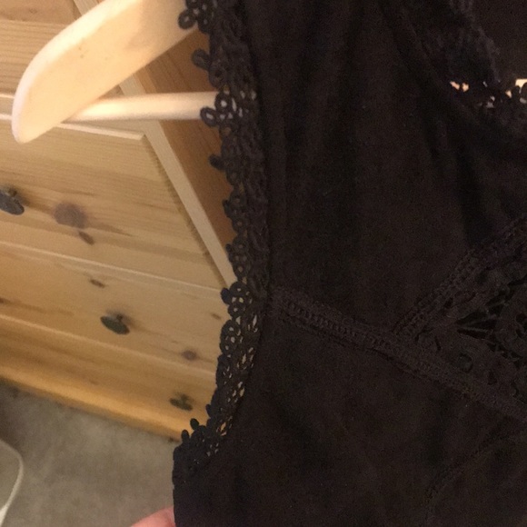 Altar’d State Sleeveless Black Suede Lace Dress Size Medium - Picture 5 of 11